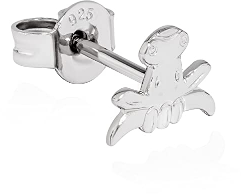 NKlaus Einzel Ohrstecker Kuhkopf 925 Silber Ohrring 8x6mm Stierkopf anlaufgeschützt 13793