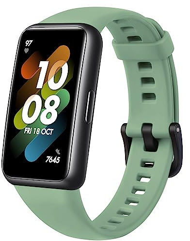 Mugust Bracelet de rechange en silicone pour Huawei Band 7, vert, Moderne et sportif
