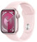 Apple Watch Series 9 (GPS, 41 mm) Smartwatch mit Aluminiumgehäuse in Pink und Sportarmband S/M in Hellrosa. Fitnesstracker, Blutsauerstoff und EKG Apps, Always-On Retina Display, Wasserschutz