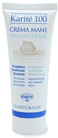 Linea Karité 100- Crema Mani 70ml con Burro di Karité Puro e Biologico - Protettiva, Emolliente e Idratante per Pelle Secca e Screpolata
