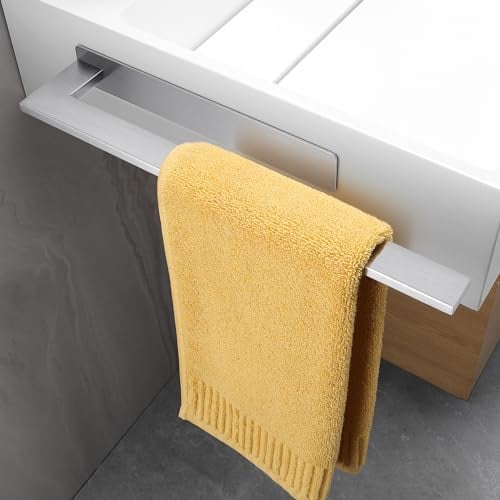 ALOCEO Handtuchhalter ohne Bohren, Edelstahl Handtuchhalter Wand für Bad Küche, Handtuchstange Selbstklebend für Handtücher, Silber Gebürstet 39CM