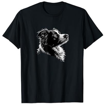 Schwarz-weißer Border Collie T-Shirt