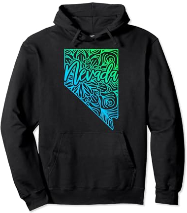 Nevada Carson City USA Floral Mandala Carte Sweat à Capuche
