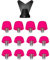 perfk 12 Stück Ersatzspikes für Rugbyschuhe, bequem, 7+10 mm, Spikes für Fußballschuhe, Spikes für Sportschuhe, Pink Rot