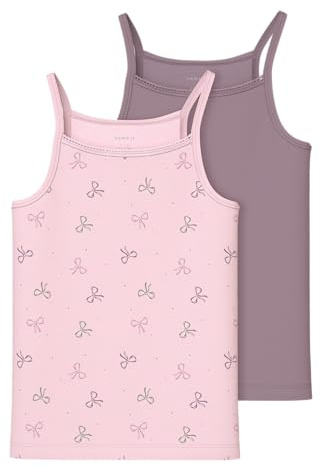 Name IT Mädchen Nkfstrap Top 2P Barely Pink Bow Noos, Barely Pink, Numeric 122 EU