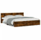 QJBSAVVA Einzelbett Bettrahmen Himmelbett Gestell Tagesbett - Bettgestell mit Kopfteil Räuchereiche 180x200 cm für Schlafzimmer Loft Außenbereich Gästezimmer