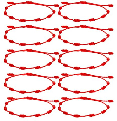 Pulseras Rojas Protección Mal de Ojo Amuleto Suerte Hilo Rojo Ajustable Regalo Mujer Hombre Niño Energía Positiva Protección Espiritual Hechas Mano Pack Multipack Ajustable Cómodo