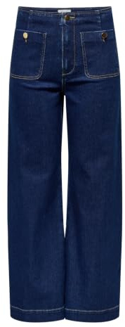 ONLY Damen Onlmadeline Hw Wid Pocket DNM Gua554Noos Only Female Jeans mit Weitem Bein Onlmadeline Hohe Taille Weiter Beinschnitt Jeans