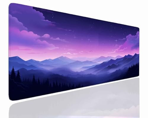 Tappetino Mouse XXL Gaming 900x600x4mm Tappetino Scrivania Grande Mouse Pad Mat con Bordi Cuciti, Tappetino Gaming Base in Gomma Antiscivolo, Mousepad per Tappetino Mouse e Tastiera PC, Mountain