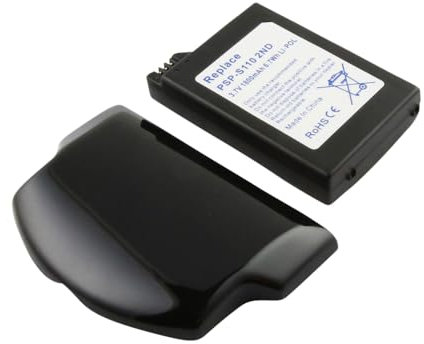 Batterie Li-polymère compatible avec Sony PSP-S110, 3,7 V, 1800 mAh, 6,7 Wh, 2ème génération, avec très haute performance, avec couvercle du boîtier