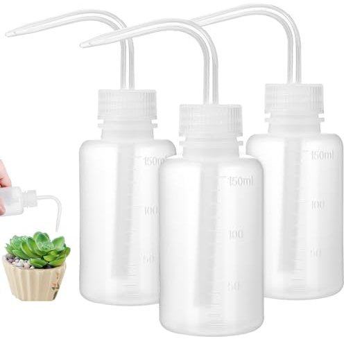 NULYLU 3 Pièces Bouteille Compressible Plastique avec Embout Incurvé Et Graduée pour Précisément Plantes Cactées