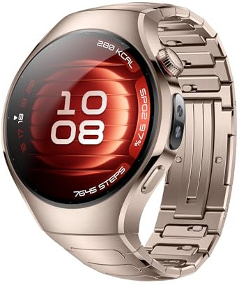 HUAWEI Watch 5, 42mm Smartwatches, Multi-Sensor Revolucionario X-Tap, SpO2 con la Yema del Dedo, Health Glance, Pago NFC, ECG, HRV, eSIM, Android & iOS, Oro Rosa
