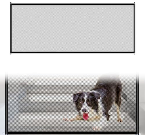 Puerta de seguridad para perros y gatos, tamaño 180 x 72 cm, para escaleras, puertas, valla exterior, portátil, plegable, universal, puerta divisoria interior y exterior.