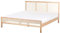 Bett Kiefernholz hell braun mit Wiener Geflecht Kopfteil 180 x 200 cm Salernas