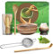 Afenau Set da tè Matcha, 6 pezzi, frusta e scodella Matcha, kit per cerimonia con frusta in bambù, ciotola in ceramica, supporto per frusta, paletta e filtro in acciaio inossidabile, set regalo per