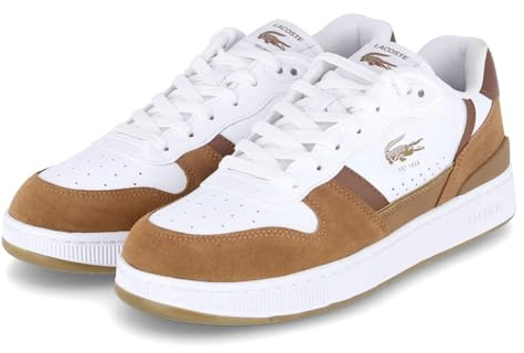 Lacoste T-Clip Set 225 4 Sma - Tenis para hombre, Blanco/marrón, 45 EU