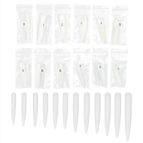 120PCS Extra Long Nail Tips Stiletto Artificial Nails Full Cover Nail Art DIY Salon Kit (Self Color)