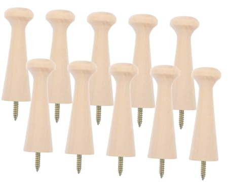Veemoon 10 Stück Teiliges Holz wandhaken Schraubbar Garderobenhaken für Eingang Flur Kleidung Aufbewahrung Hartholz Shaker Peg Rack Platzsparend und Einfach zu Montieren