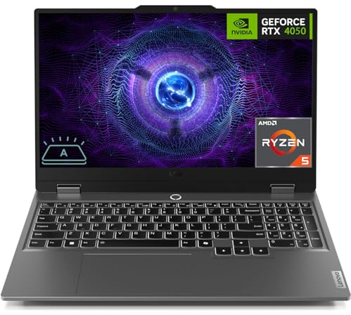 Lenovo LOQ Gaming Laptop, GeForce RTX 4050, AMD Ryzen 5 7235HS Processor | 15.6 144Hz FHD Display, 16GB DDR5, 512GB SSD, Wi-Fi 6, Ethernet, USB-C, HDMI, Backlit Keyboard, Windows 11 Home
