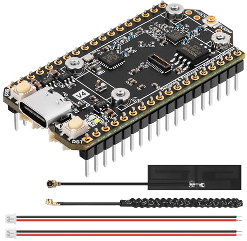 Meshnology ESP32 LoRa V4 Placa de Desarrollo Actualizada ESP32-S3 Módulo LoRa SX1262 WiFi Bluetooth 2MB PSRAM 16MB Flash Soporte GPS Solar con Antena para Arduino Meshtastic LoRaWAN IOT