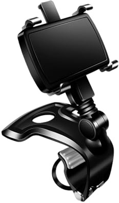 Supporto Cellulare Auto con Clip a Molla, 360 Gradi di Rotazione, Universale Regolabile Porta Telefono Auto per Cruscotto e Parabrezza, Compatibile con Telefoni Cellulari da 4.0-7.2 Pollici