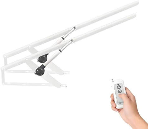AiODiO Elektrischer Bettlift-Mechanismus (2-teilig) mit Fernbedienung, klappbarer Bettliftstange, 600 kg Tragkraft, platzsparend für Aufbewahrungsboxen, Sofas und Heimwerkerprojekte White-0.8m