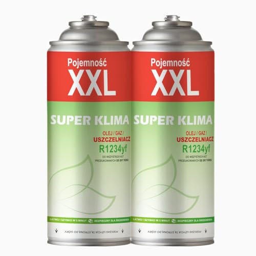2x Gas 1234yf coche con sellador aire acondicionado coche pack doble refrigerante 1234yf SUPER KLIMA
