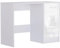 HOMCOM Computer Desk with Drawers, Dressing Table, High Gloss Home Office Writing Workstation, White