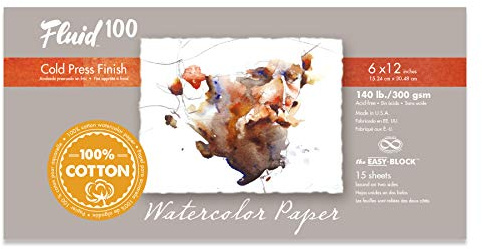 Handbook Paper Fluid 100 Watercolor Cp 140Lb Ez-Block 6X12