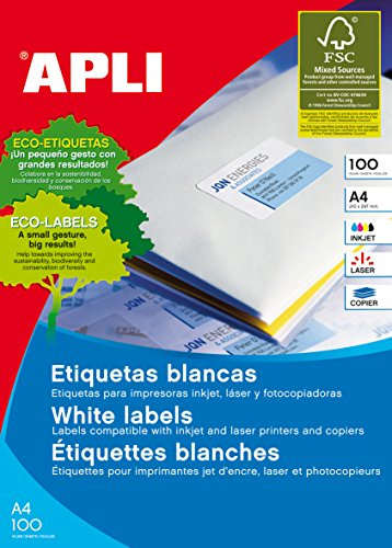 APLI 12330 Permanent-Etiketten, 105,0 x 28,75 mm, 100 Blatt