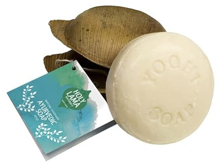 Holy Lama Natural Handmade Ayurvedic Neem & Tulsi Vegan Soap for Hand & Body - Yogi (100 gram bar)