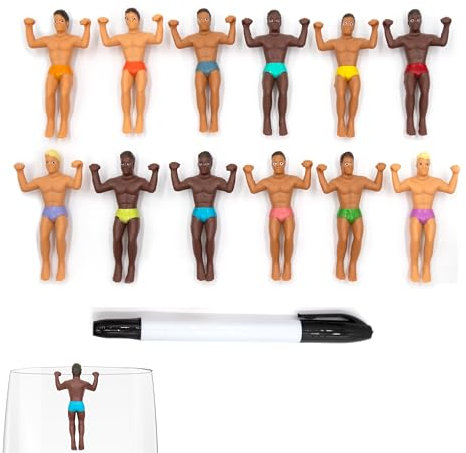 NPW Drinking Buddies Cocktail/Wine Glass Markers, 12-Count, Classic