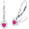 Amor Ohrhänger 925 Sterling Silber Mädchen Kinder Ohrschmuck, mit Zirkonia synth., 2,2 cm, Pink, Herz, Kommt in Schmuck Geschenk Box, 2021183
