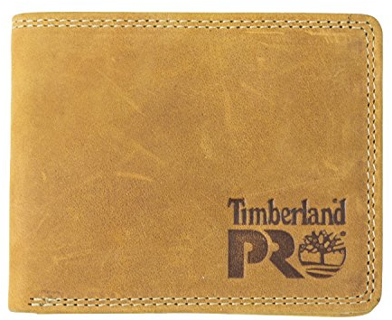 Timberland Pro Men's Slim Leather Rfid Bifold With Back Id Window Wallet, Wheat/Pullman, One Size UK