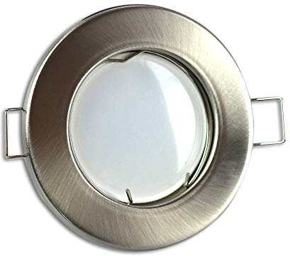 LED Einbaustrahler silber gebürstet rund 7 Watt warmweiß 230V - GU10 Einbauleuchten aus hochwertigem Aluminium - 55-60mm Bohrloch Einbau-Spot Decken-Leuchte