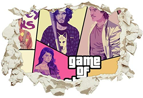 Unified Distribution Game of Thrones - GTA - Wandtattoo mit 3D Effekt, Aufkleber für Wände und Türen Größe: 92x61 cm, Stil: Durchbruch