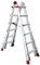 Faraone - Escalera de Aluminio - Escalera Telescópica TELES.T6-185 x 60 x 21 cm - 12+12 Peldaños - Escalera de Aluminio Multiusos - Altura Regulable - Muy Resistente y Estable