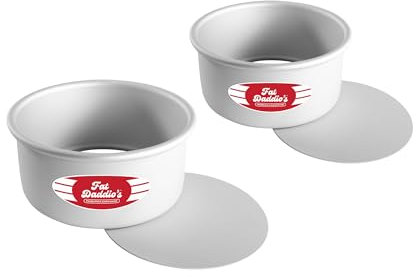 Fat Daddio's PCC-63SET 6 x 3 Round Cheesecake Moulds Anodised Aluminium Set of 2