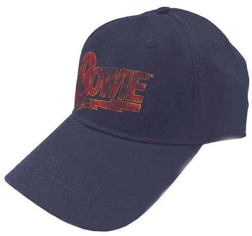 David Bowie Mens Black Baseball Cap Flash Logo Official
