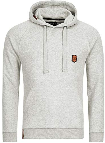 Indicode Herren Litcham Sweatshirt mit Kapuze | Hoodie Kapuzenpullover für Männer Lt Grey Mix, S