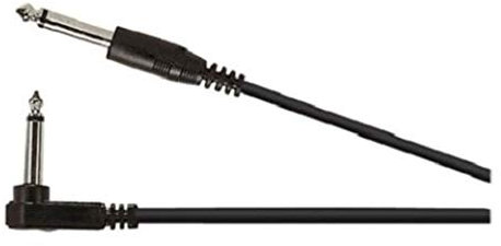 Electrosmart - Cable de guitarra (3 m, 6,35 mm, conector jack mono a 90 grados, conector recto