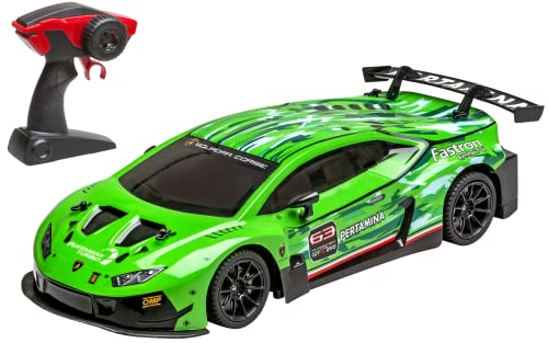 RE-EL TOYS - Lamborghini Huracan GT3 grün - Rc mit voller Kontrolle 2,4 GHz Maßstab 1:12 (39 cm) - Wiederaufladbarer Lithium-Akku im Lieferumfang enthalten - 2305