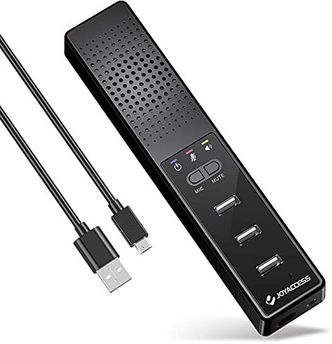 Enceinte PC avec Hub USB, Barre de Son PC avec Port pour Les Ordinateurs Portables et de Bureau, Compatible Windows/Mac, Enceinte Portable pour Le Gaming, Zoom, Les Cours en Ligne et Le Télétravail