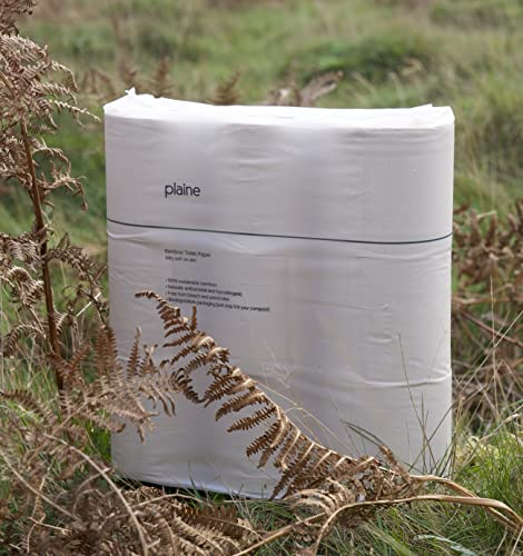 Plaine Toilettenpapier aus nachhaltigem Bambus, 45 Rollen, 3-lagig, weich, hautfreundlich, natürlich hypoallergen, biologisch abbaubare Verpackung