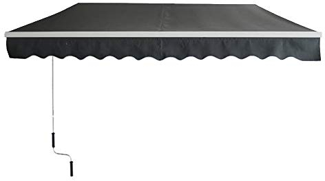 Aufun Toldo con Brazo Plegable Toldo Manual con Toldo Retráctil, Anti-UV Impermeable para terraza de jardín afuera (250x200 cm, Gris Oscuro)