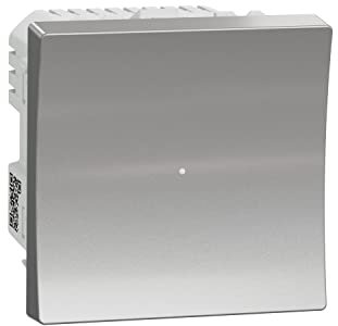 Schneider Electric NU351530W Wiser Unica - variateur poussoir - 2 fils - Zigbee - Alu - méca seul