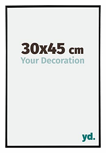 Your Decoration - Cadre photo 30x45 cm - Noir Brillant - Cadre Photo en Plastique Avec Verre acrylique - Anti-Reflet - Cadre 30x45 - Evry