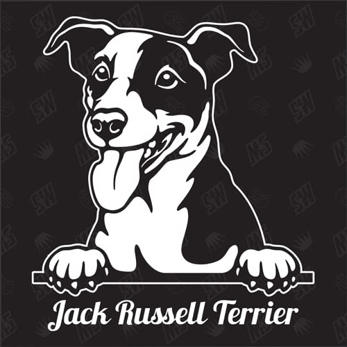 Jack Russel Terrier Version 2 - Sticker, Aufkleber, Hundeaufkleber, Autoaufkleber, Hund, Auto, Hunderassen, Mischling, Mix, Tiere, Haustier (AUCH MIT Wunschname MÖGLICH)