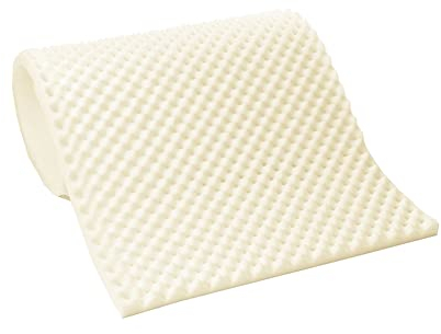 Greaton, 2-inch Convoluted Egg Shell Breathable Foam Topper, Adds Comfort to Mattress, Full, White