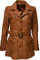 Zimmert Leather Damen Kurzmantel Ledermantel Übergang Weiches Lammnappa Sabina Gürtel mit Schnalle (36, Cognac)